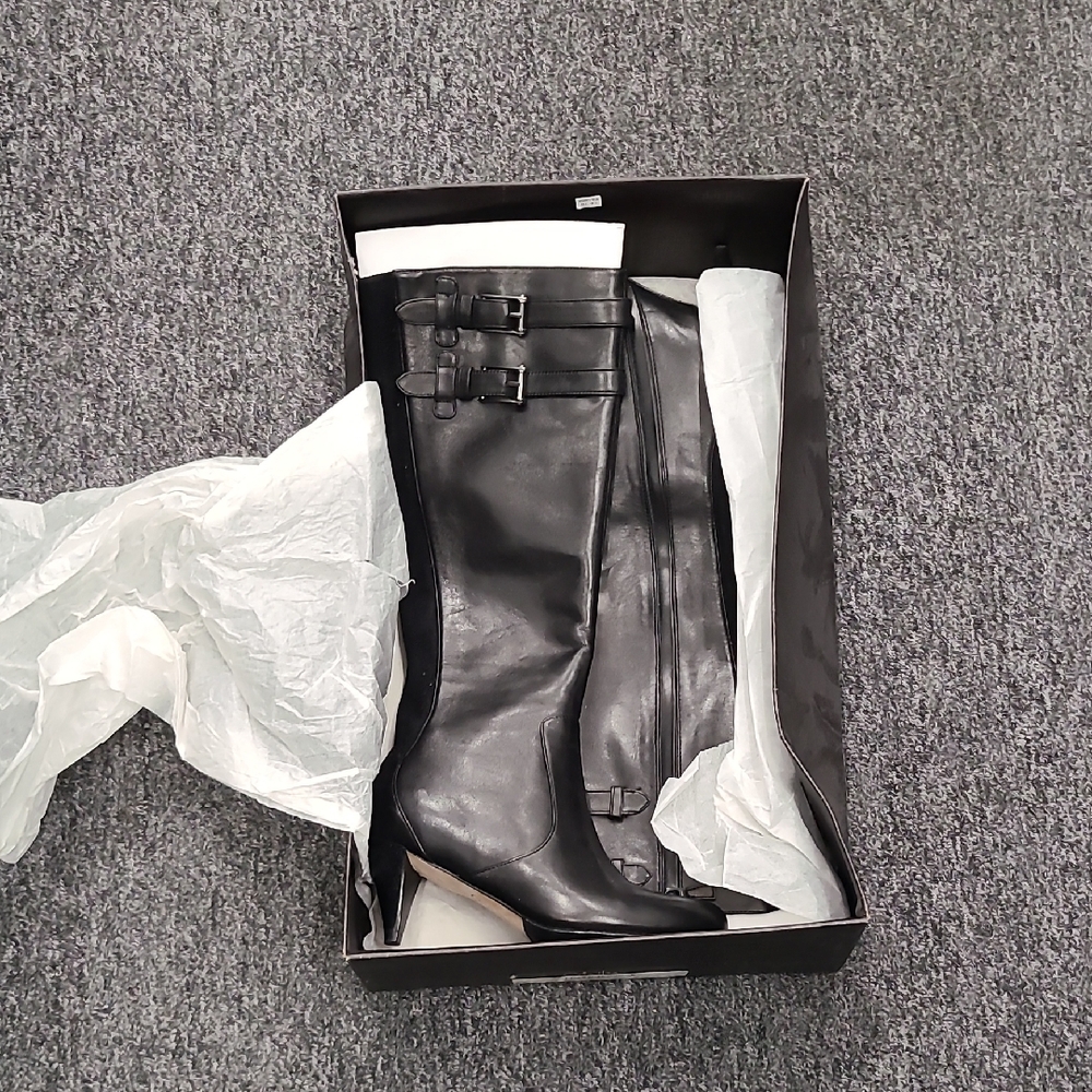 Cole Haan Black Over the Knee Boots with Buckle Detail Black 6 Jalisa Boot Air